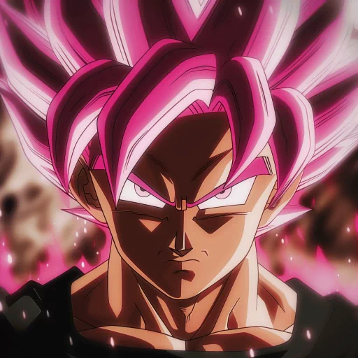 Avatar of Goku Black with pink hair and fierce expression, from the anime series, perfect for a profile photo or PFP.