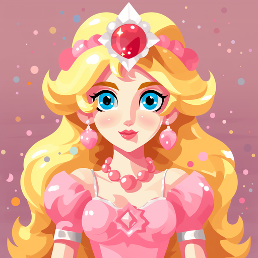 Princess Peach in pixel art style.