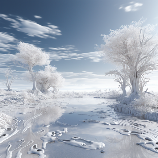 White landscape with tranquil scenery.