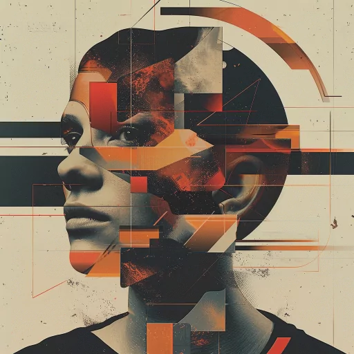 Artistic digital avatar of a woman with a geometric, abstract design for a profile photo.