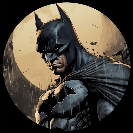 Comic-style Batman profile picture in a round shape.