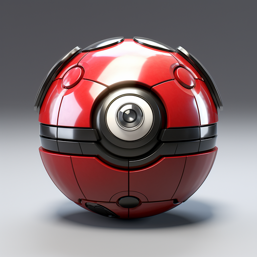 Colorful round design resembling a Pokeball.