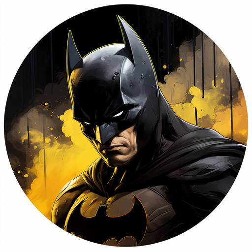 Batman pfp in round shape with a comic-style design.