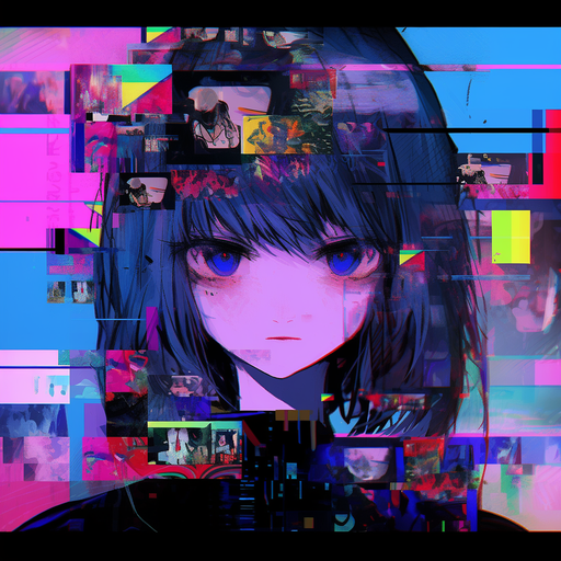 A glitched aesthetic profile picture.