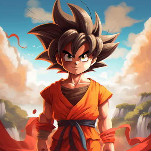 Profile picture of Goku, a powerful character from Dragon Ball, with a dynamic and vibrant design.