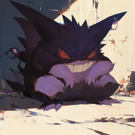 Artistic avatar of Gengar, a popular Pokémon character, designed for use as a profile picture.