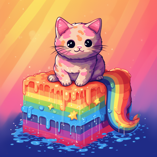 Nyan cat with 8bit aesthetic