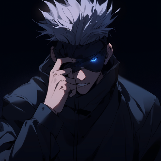 Headshot of a boy with a confident expression in the style of the anime Jujutsu Kaisen.