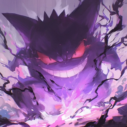 Artistic Gengar avatar with a menacing grin for a profile picture.