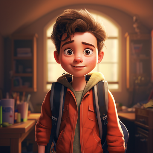 A digitally created profile picture of a boy with a Pixar-style aesthetic.