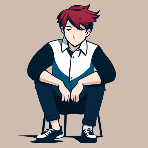 Profile picture of a melancholic anime character in a humorous style.