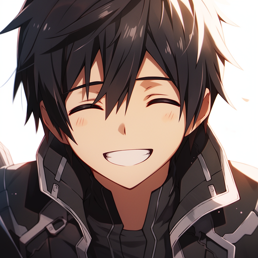 Smiling portrait of Kirito from Sword Art Online