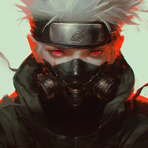 Avatar image of a stylized character with red eyes, wearing a mask and a ninja headband with a leaf symbol.