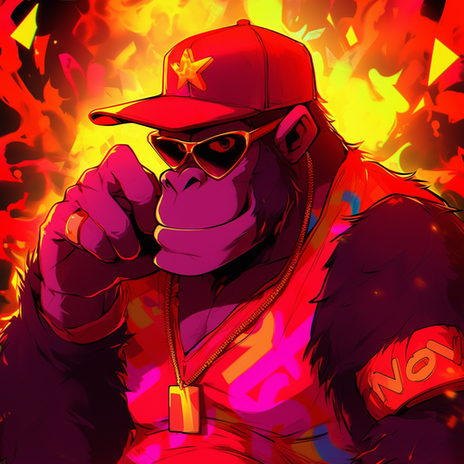 Donkey Kong character swinging through a vibrant jungle.