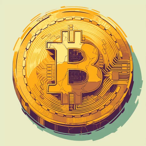 Illustration of a stylized Bitcoin symbol for a cryptocurrency-themed profile picture.