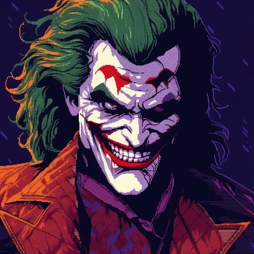 8-bit Joker profile picture featuring pixel art-inspired design.