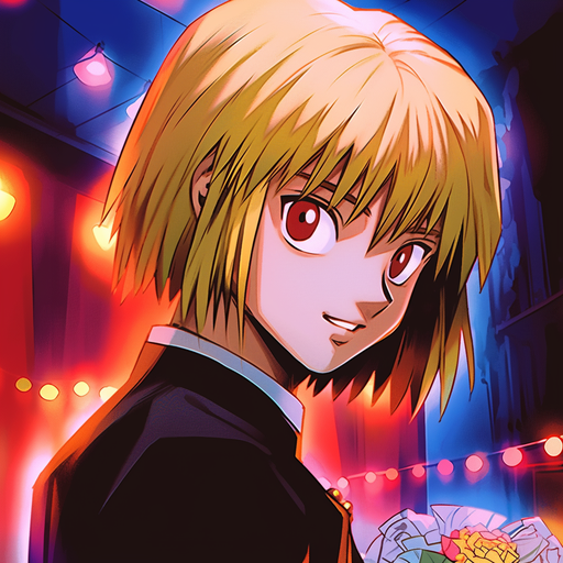Kurapika, a character from Hunter x Hunter anime, looking determined and ready for action.