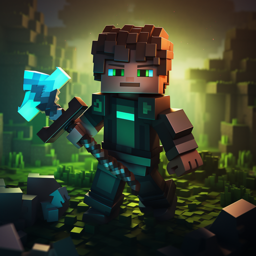 Minecraft character wielding an axe