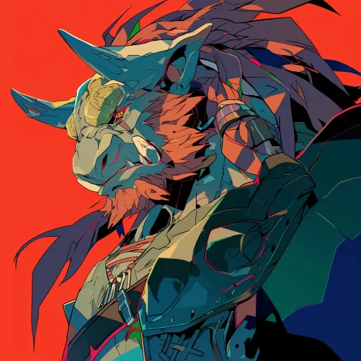 Colorful illustrated profile picture of a stylized character resembling Ganon from the Legend of Zelda series.