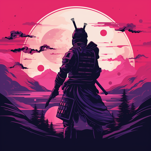 Samurai warrior holding a sword in a dynamic pose.