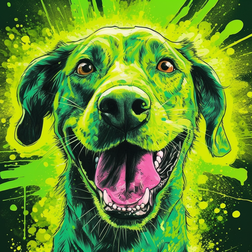 Vibrant green dog profile picture