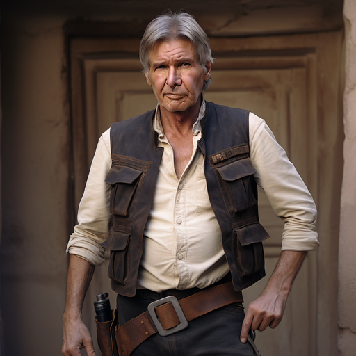 Han Solo in Star Wars costume, portrayed by Harrison Ford