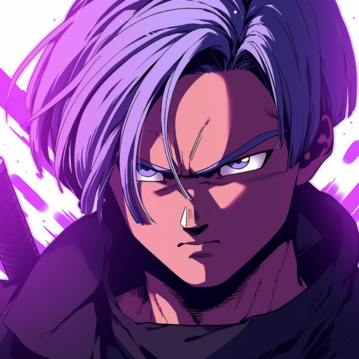 Dragonball character Trunks in a profile picture style.