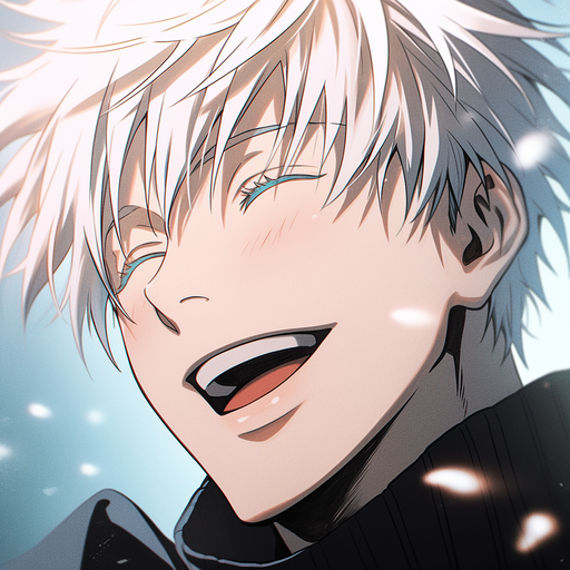 Gojo Satoru from Jujutsu Kaisen, an anime character, smiling in a profile picture.