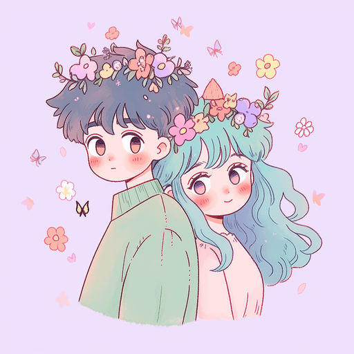 Niji couple with cute and aesthetic vibes.