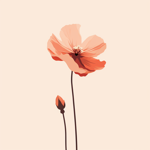 Minimalistic vector flower with natural aesthetic.
