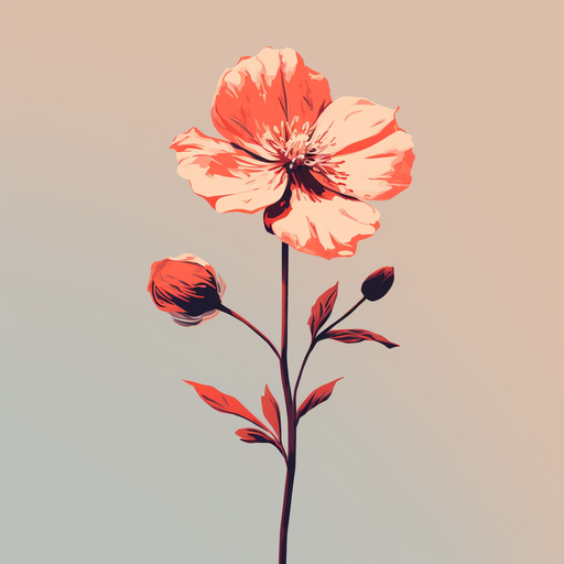 Minimalist vector flower in nature's aesthetic.