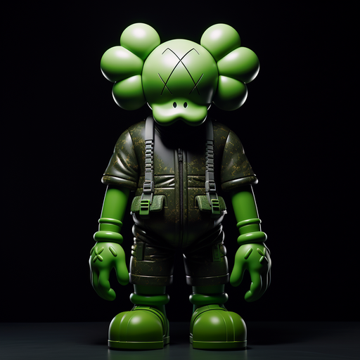 Green KAWS pfp: A vibrant image representing a profile picture of KAWS with a green color scheme.