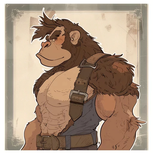 Illustration of a stylized Donkey Kong character as a profile picture, featuring a muscular ape with a confident pose against a vintage paper background.