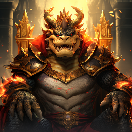 Bowser, the iconic video game character, is depicted in this image.