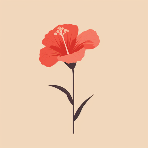 Minimalist vector art of a beautiful flower in a nature-inspired aesthetic.