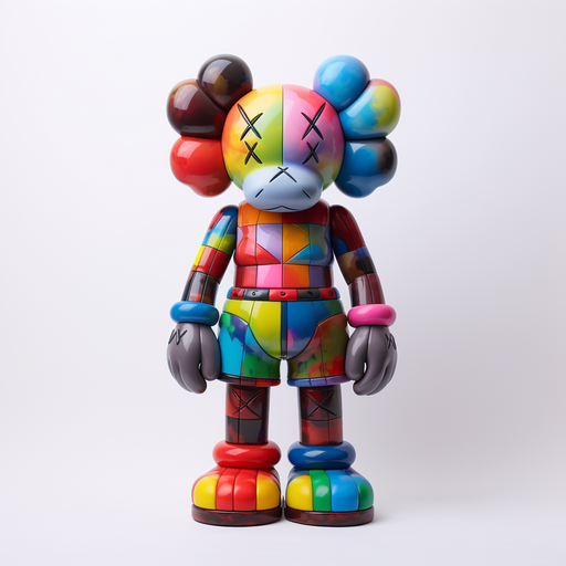 Colorful KAWS artwork featuring abstract design and vibrant shades.