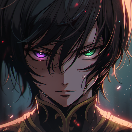 Lelouch, a character from Code Geass, in anime style with a pfp.