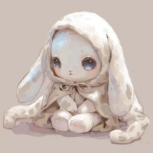 Adorable Cinnamoroll avatar with a cute bunny costume for a cozy profile photo.