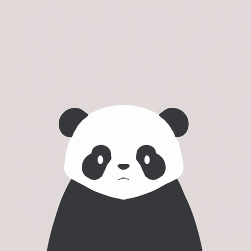 Black and white minimalist panda profile picture.