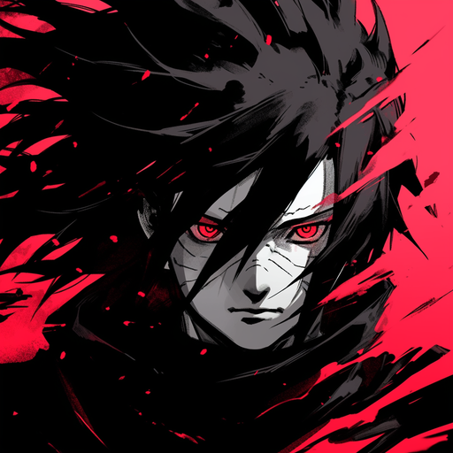 Black and white manga-style avatar of Madara Uchiha.