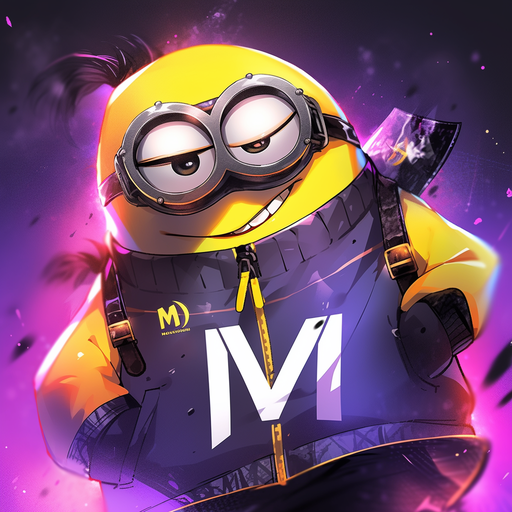 Cheerful minion with funny expression