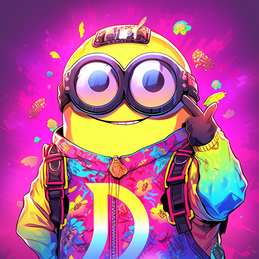Colorful, pop art-style minion profile picture with a vibrant and playful appearance.