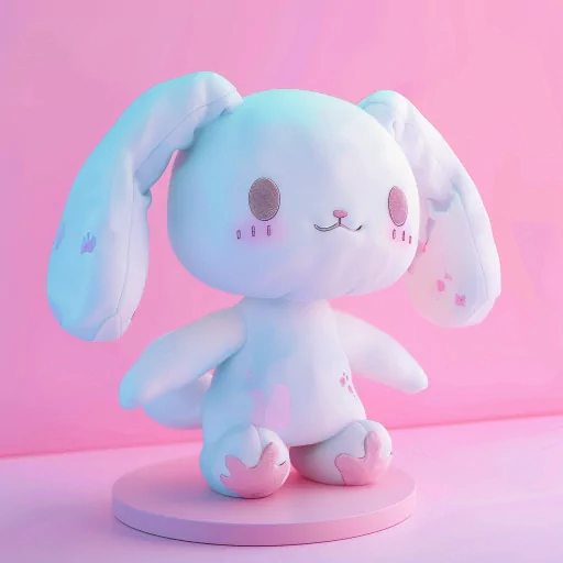 Cute Cinnamoroll avatar with a soft blue color scheme standing on a pink platform, perfect for a profile photo.