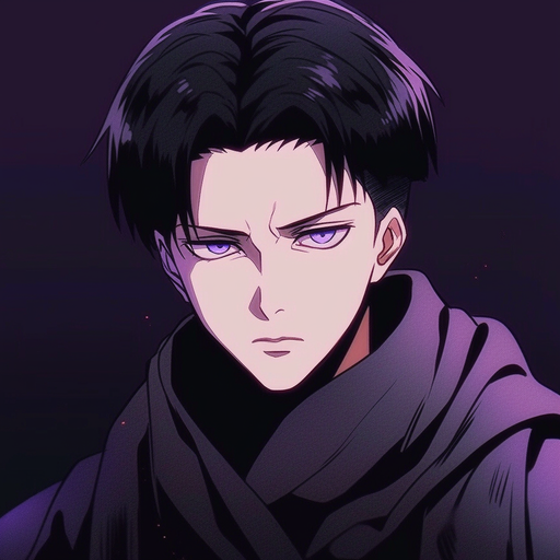 Levi Ackerman from Attack On Titan with vibrant, acid-colored hair.