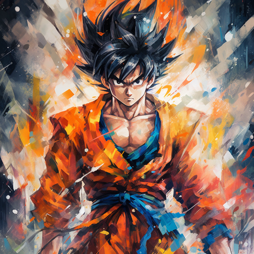Goku showcasing his iconic battle-ready pose.