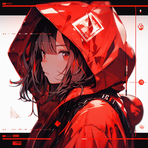 Aesthetic red profile picture with niji vibes.