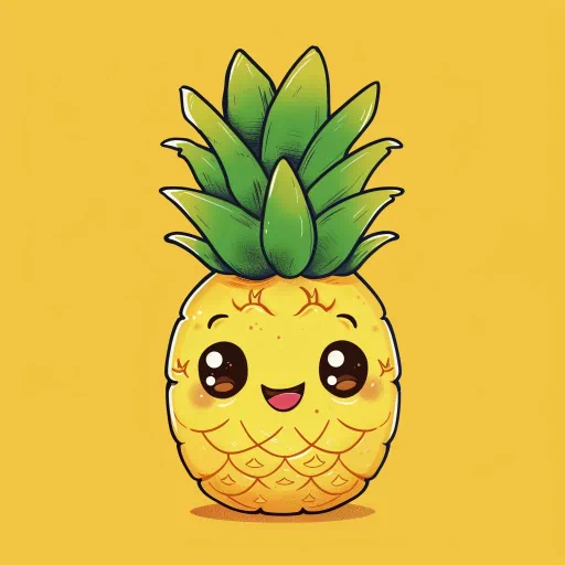 A Cute Happy Pineapple