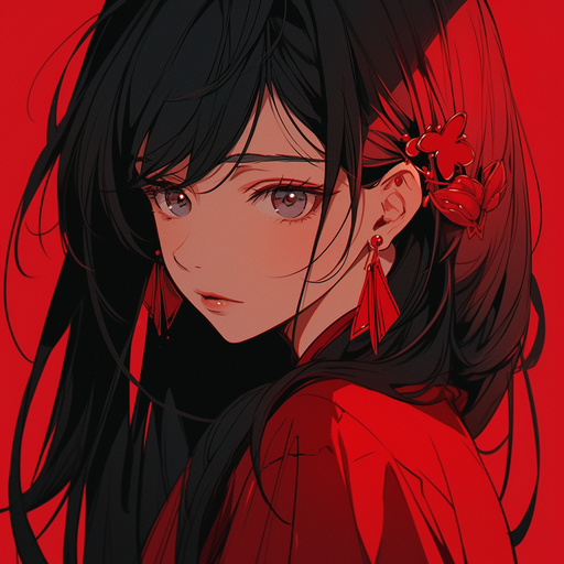 A vibrant red profile picture with aesthetic vibes.