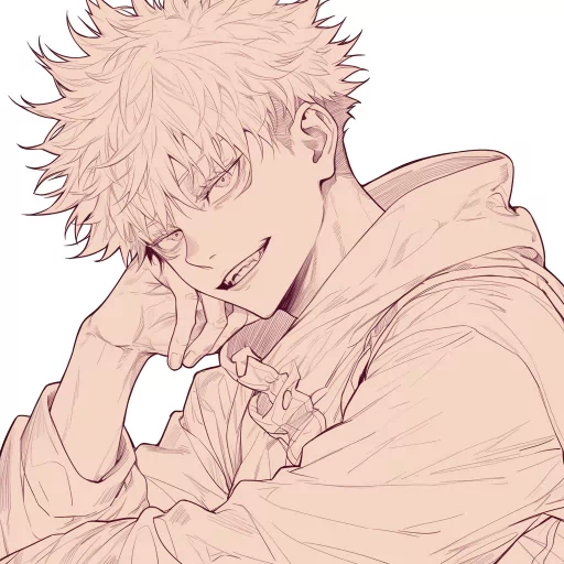 Jujutsu Kaisen anime character avatar with a mischievous smile, ideal for a profile picture or PFP.