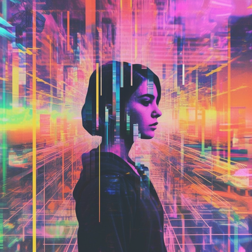 A glitched abstract artwork portraying an aesthetic profile picture.